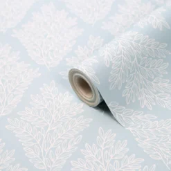 Acinos Blue & White Leaves Smooth Wallpaper -Rust-Oleum Shop acinos blue white leaves smooth wallpaper3663602560128 36c