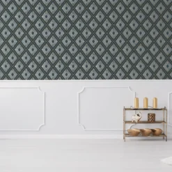 Boutique Fitz Green Geometric Metallic Effect Textured Wallpaper -Rust-Oleum Shop boutique fitz green geometric metallic effect textured wallpaper5011583413854 01i BQ