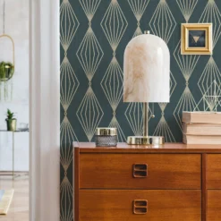 Boutique Marquise Emerald Geometric Gold Effect Textured Wallpaper -Rust-Oleum Shop boutique marquise emerald geometric gold effect textured wallpaper5011583445305 02i bq