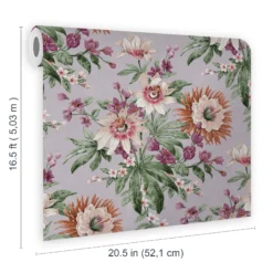 Boutique Martha Mauve Floral Smooth Wallpaper -Rust-Oleum Shop boutique martha mauve floral smooth wallpaper5011583501612 02t bq