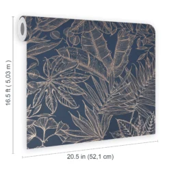 Boutique Paradise Blue Leaves Smooth Wallpaper -Rust-Oleum Shop boutique paradise blue leaves smooth wallpaper5011583495553 02t bq