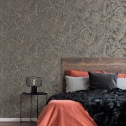 Boutique Paradise Brown Leaves Smooth Wallpaper -Rust-Oleum Shop boutique paradise brown leaves smooth wallpaper5011583495614 01i bq