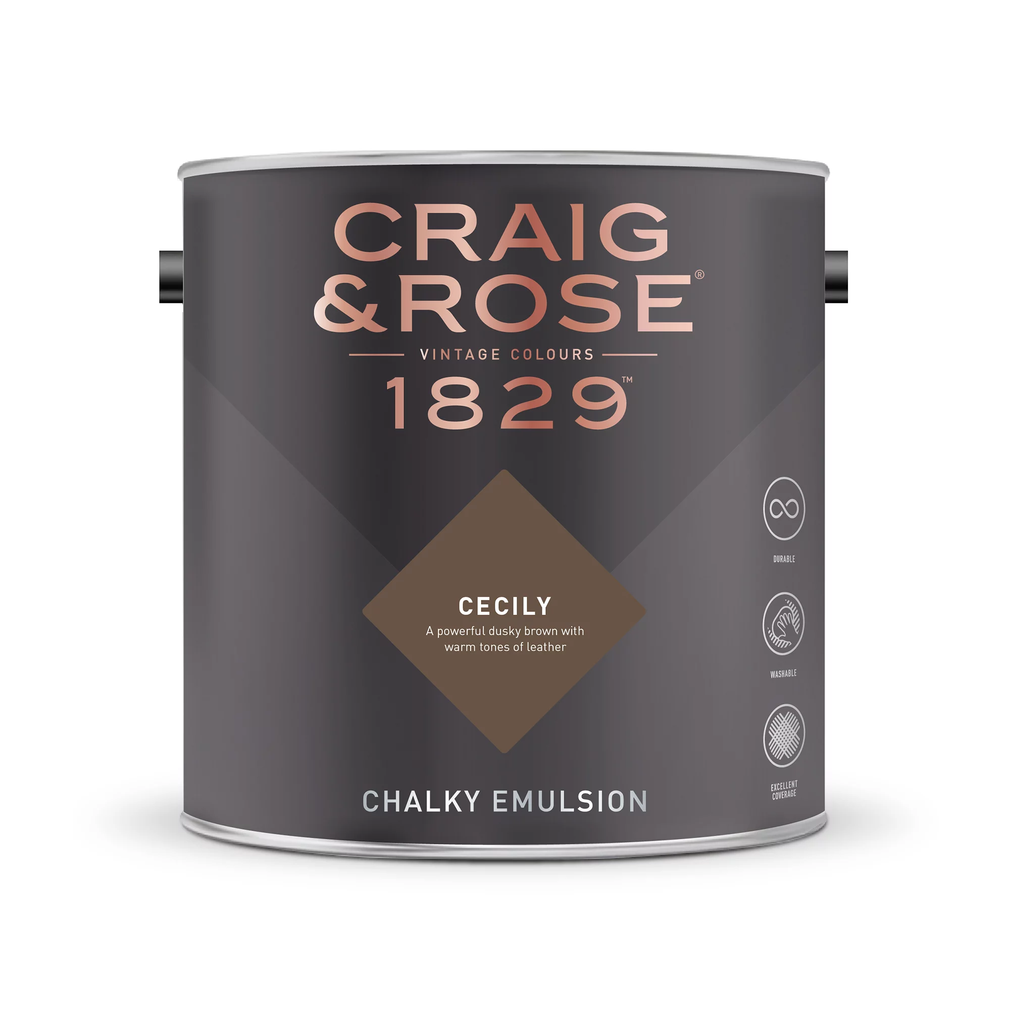 Craig & Rose 1829 Cecil Chalky Emulsion Paint, 2.5L 4 Craig & Rose 1829 Cecil Chalky Emulsion Paint, 2.5L - Image 2