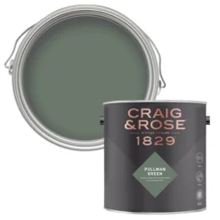 Craig & Rose 1829 Pullman Green Chalky Emulsion Paint, 2.5L