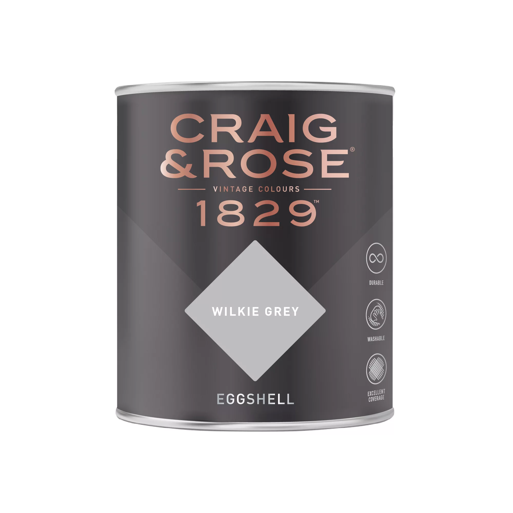 Craig & Rose 1829 Wilkie Grey Eggshell Wall Paint, 750ml 4 Craig & Rose 1829 Wilkie Grey Eggshell Wall Paint, 750ml - Image 2