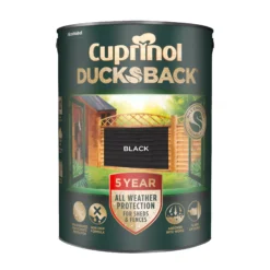 Cuprinol 5 Year Ducksback Black Matt Fence & Shed Treatment, 5L -Rust-Oleum Shop cuprinol 5 year ducksback black matt fence shed treatment 5l5010212619360 04c bq