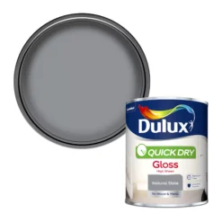 Dulux Quick Dry Natural Slate Gloss Metal & Wood Paint, 750ml