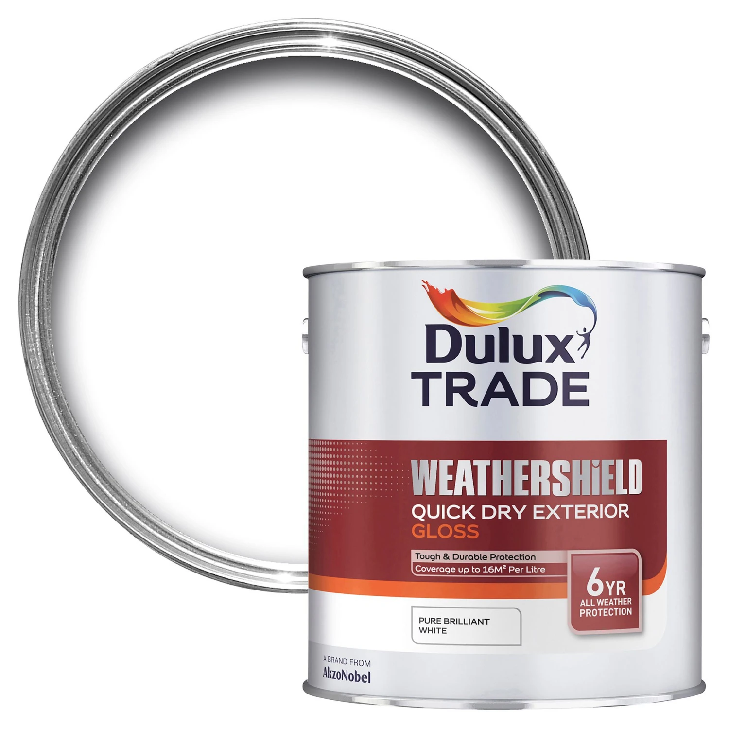 Dulux Trade Pure Brilliant White Gloss Exterior Metal & Wood Paint, 1L 3 Dulux Trade Pure Brilliant White Gloss Exterior Metal & Wood Paint, 1L