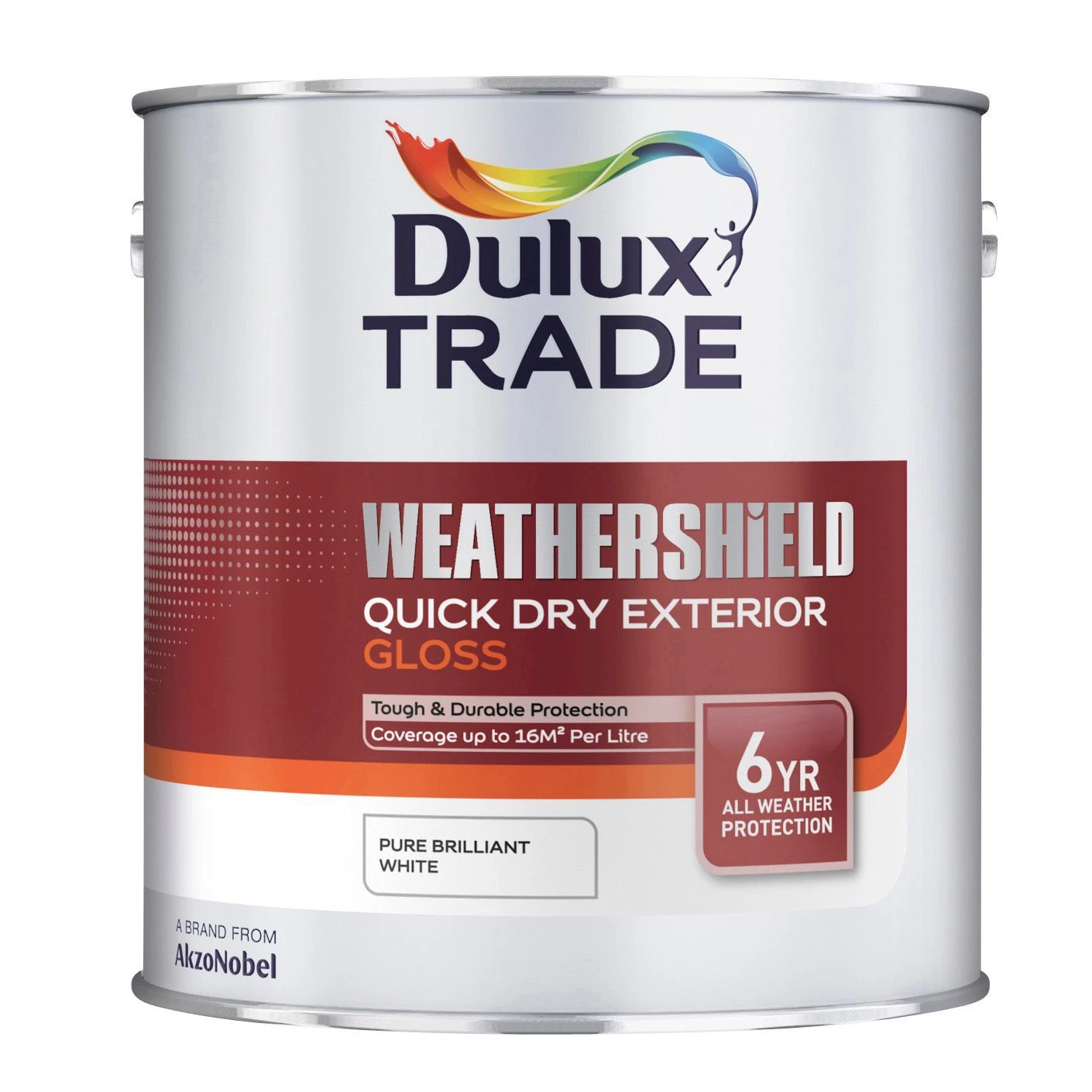 Dulux Trade Pure Brilliant White Gloss Exterior Metal & Wood Paint, 1L 4 Dulux Trade Pure Brilliant White Gloss Exterior Metal & Wood Paint, 1L - Image 2
