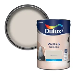 Dulux Walls & Ceilings Egyptian Cotton Matt Emulsion Paint, 5L