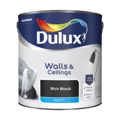 Dulux Walls & Ceilings Rich Black Matt Emulsion Paint, 2.5L -Rust-Oleum Shop dulux walls ceilings rich black matt emulsion paint 2 5l5010212562420 02c bq