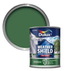 Dulux Weathershield Buckingham Green Gloss Exterior Metal & Wood Paint, 750ml