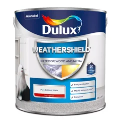 Dulux Weathershield Pure Brilliant White Gloss Exterior Metal & Wood Paint, 2.5L -Rust-Oleum Shop dulux weathershield pure brilliant white gloss exterior metal wood paint 2 5l5010212431122 08c bq