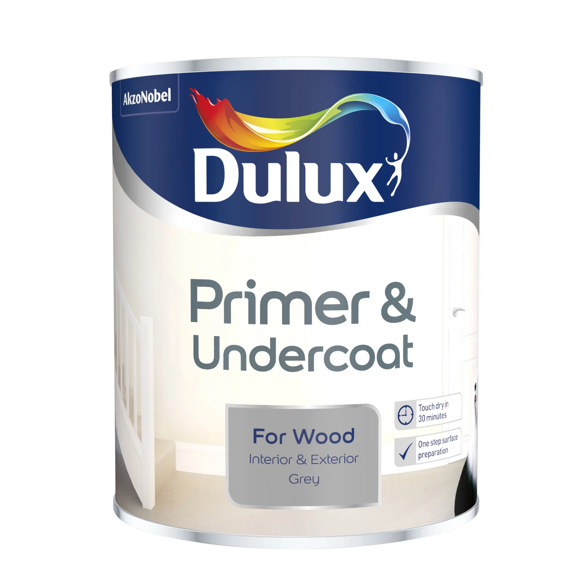 Dulux Wood Grey Wood Primer & Undercoat, 750ml 4 Dulux Wood Grey Wood Primer & Undercoat, 750ml - Image 2