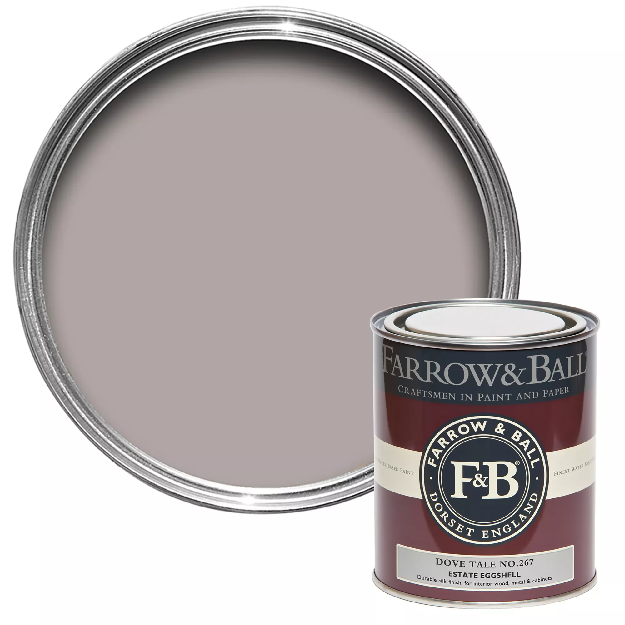 Farrow & Ball Estate Dove Tale No.267 Eggshell Paint, 750ml 3 Farrow & Ball Estate Dove Tale No.267 Eggshell Paint, 750ml