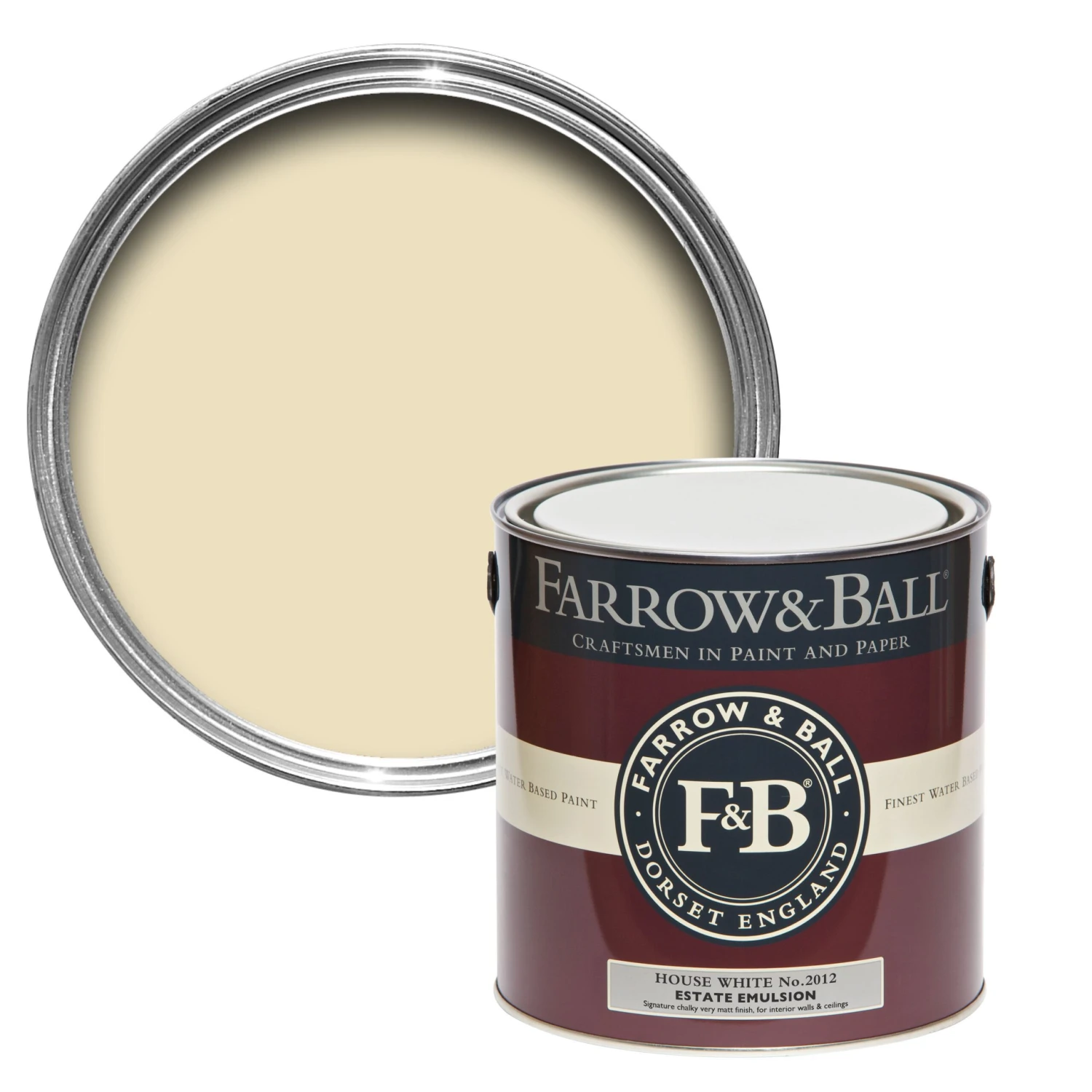 Farrow & Ball Estate House White No.2012 Matt Emulsion Paint, 2.5L 3 Farrow & Ball Estate House White No.2012 Matt Emulsion Paint, 2.5L