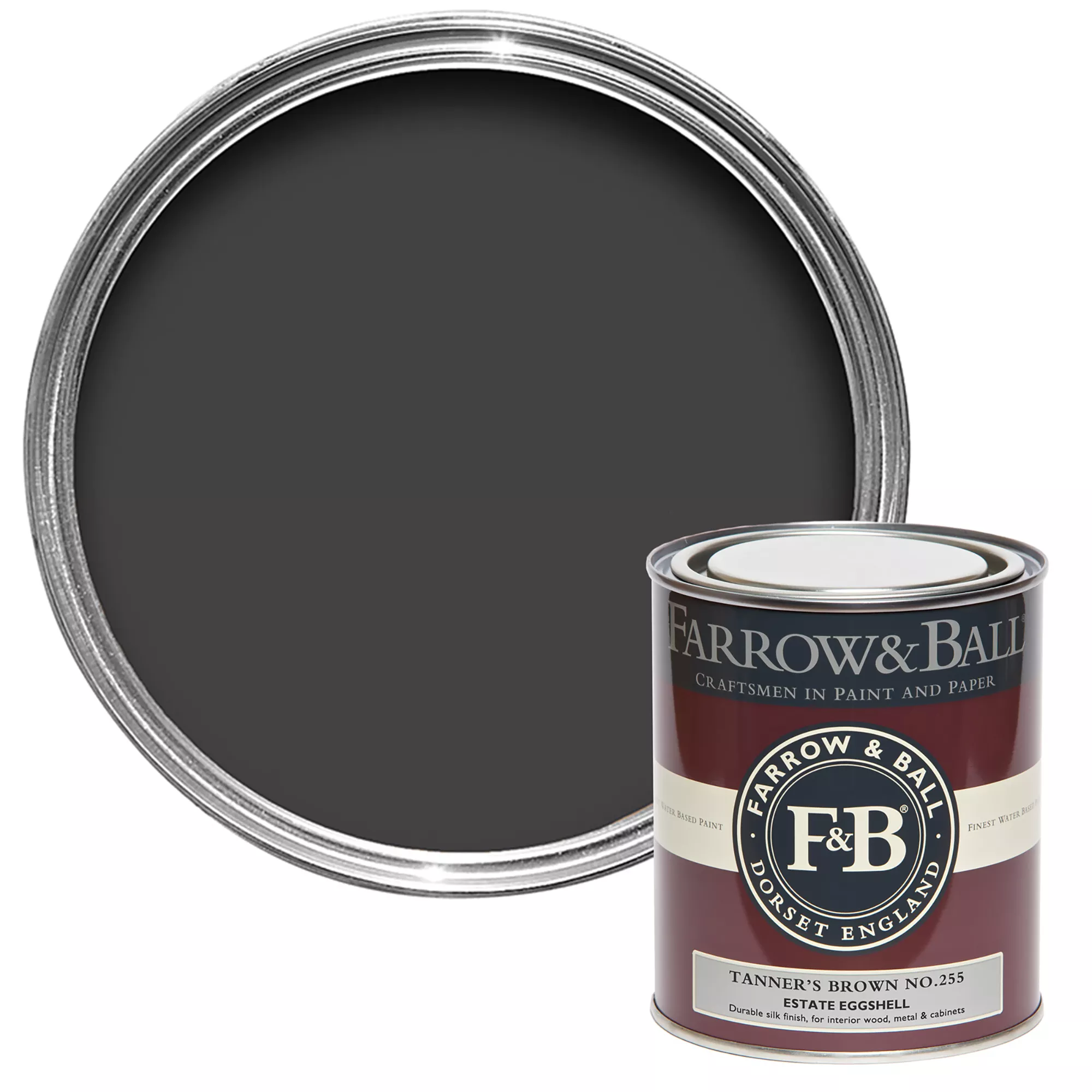 Farrow & Ball Estate Tanner's Brown No.255 Eggshell Paint, 750ml 3 Farrow & Ball Estate Tanner's Brown No.255 Eggshell Paint, 750ml