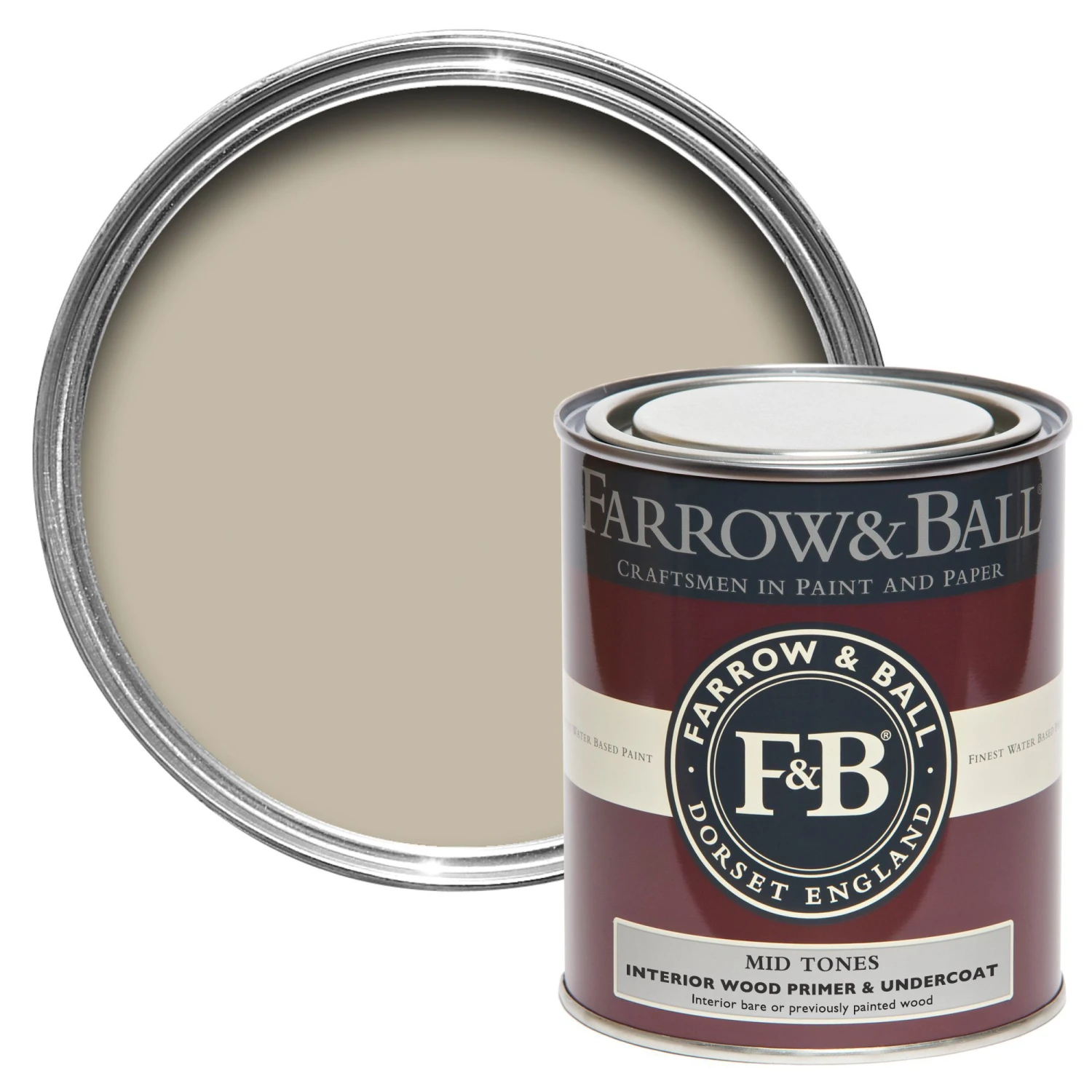 Farrow & Ball Mid Tones Wood Primer & Undercoat, 750ml 3 Farrow & Ball Mid Tones Wood Primer & Undercoat, 750ml