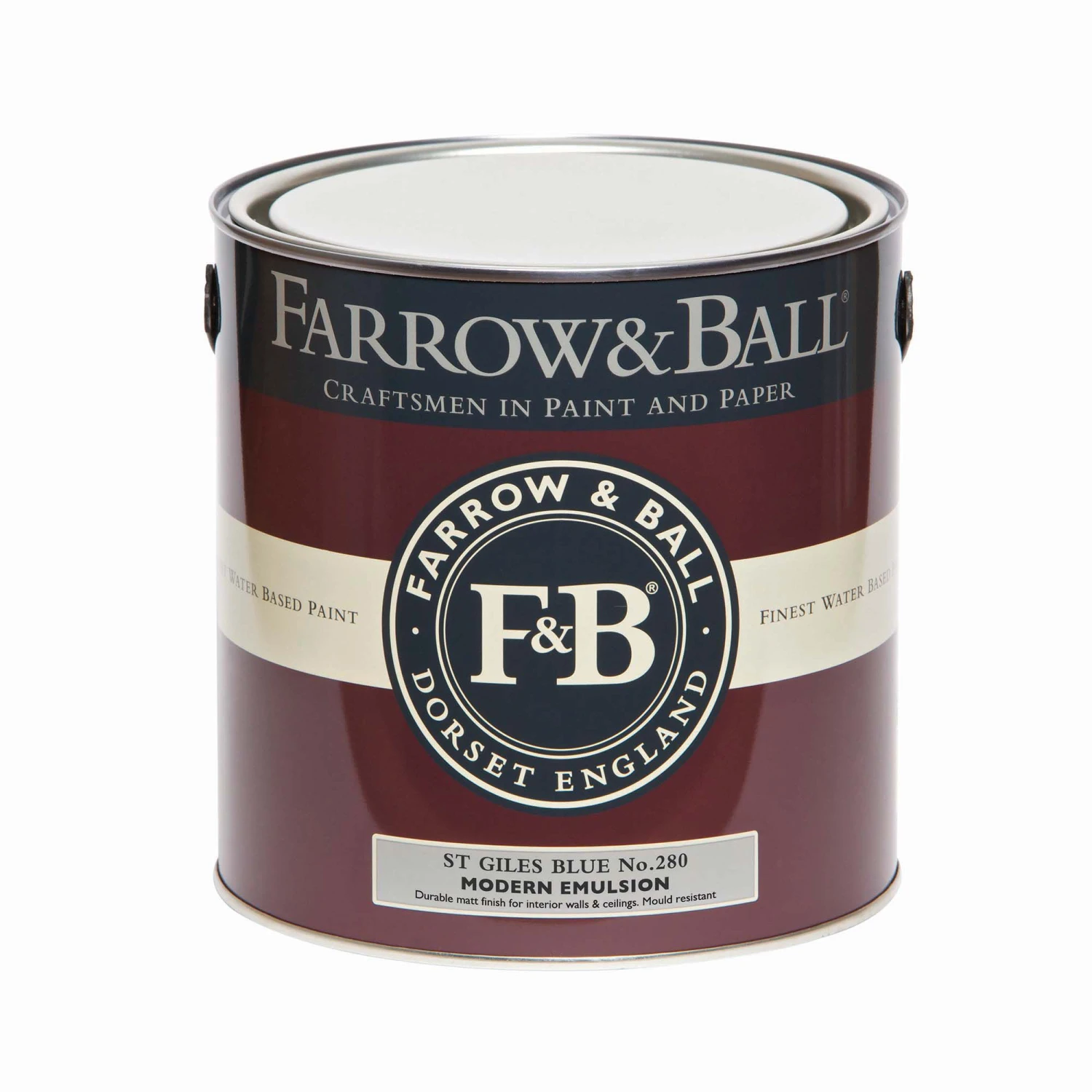 Farrow & Ball Modern St Giles Blue No.280 Matt Emulsion Paint, 2.5L 4 Farrow & Ball Modern St Giles Blue No.280 Matt Emulsion Paint, 2.5L - Image 2