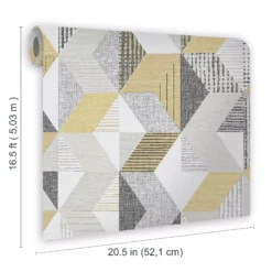 Fresco Tribal Grey & Ochre Geometric Smooth Wallpaper -Rust-Oleum Shop fresco tribal grey ochre geometric smooth wallpaper5011583446296 01t BQ