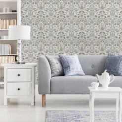 GoodHome Acuama Grey & Yellow Ornamental Metallic Effect Textured Wallpaper -Rust-Oleum Shop goodhome acuama grey yellow ornamental metallic effect textured wallpaper5059340408446 21i