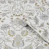 GoodHome Acuama Grey & Yellow Ornamental Metallic Effect Textured Wallpaper