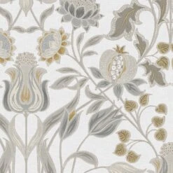 GoodHome Acuama Grey & Yellow Ornamental Metallic Effect Textured Wallpaper -Rust-Oleum Shop goodhome acuama grey yellow ornamental metallic effect textured wallpaper5059340408446 37c
