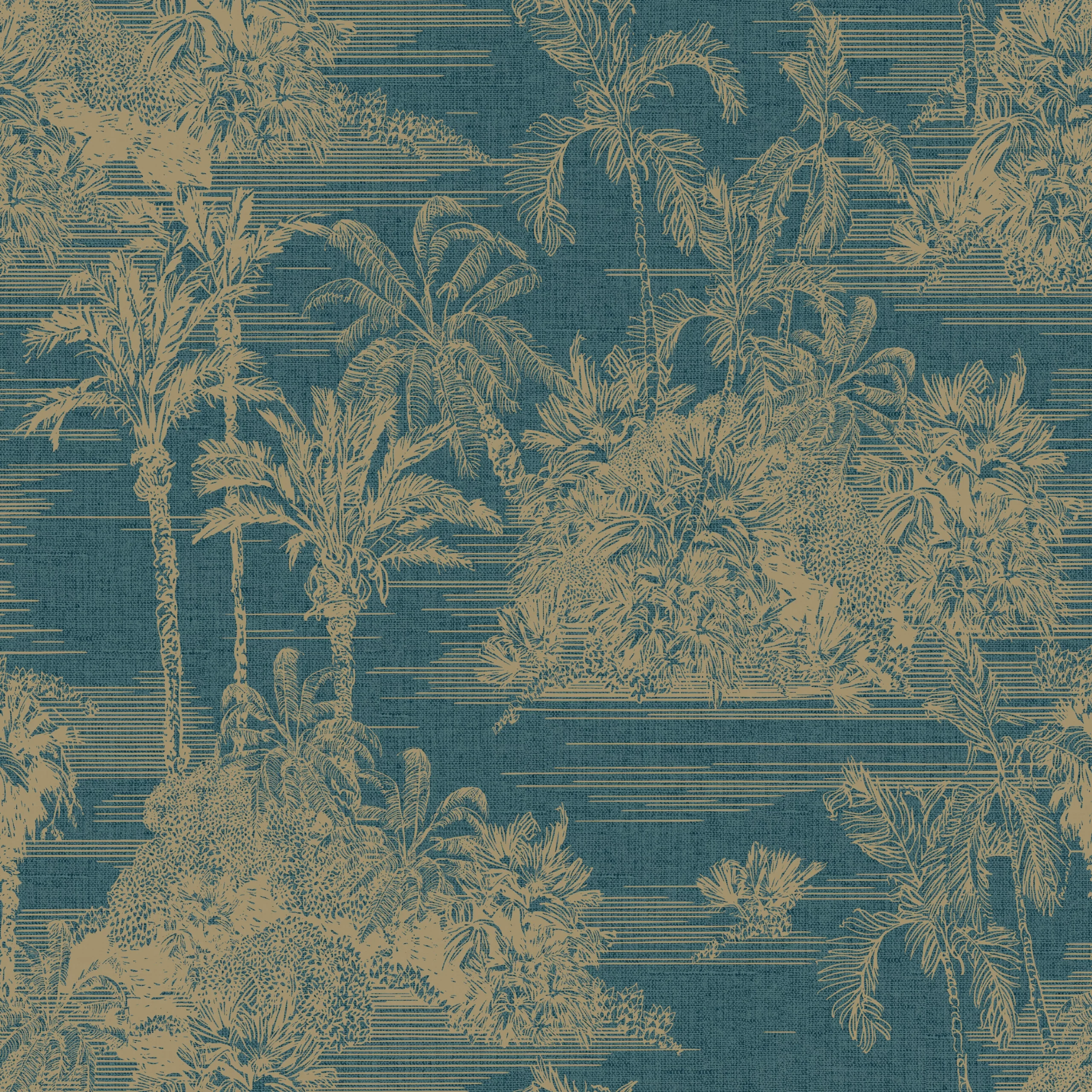 GoodHome Augie Blue Nature Metallic Effect Textured Wallpaper 4 GoodHome Augie Blue Nature Metallic Effect Textured Wallpaper - Image 2