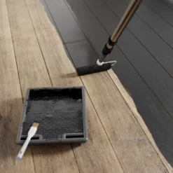 GoodHome Black Satin Floor Wood Varnish, 2.5L -Rust-Oleum Shop goodhome black satin floor wood varnish 2 5l5059340487021 02i