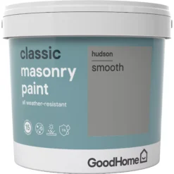 GoodHome Classic Hudson Smooth Matt Masonry Paint, 5L -Rust-Oleum Shop goodhome classic hudson smooth matt masonry paint 5l3663602521020 08c bq