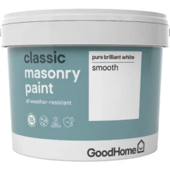 GoodHome Classic Pure Brilliant White Smooth Matt Masonry Paint, 10L -Rust-Oleum Shop goodhome classic pure brilliant white smooth matt masonry paint 10l3663602521600 08c bq