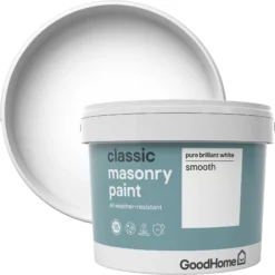 GoodHome Classic Pure Brilliant White Smooth Matt Masonry Paint, 10L -Rust-Oleum Shop goodhome classic pure brilliant white smooth matt masonry paint 10l3663602521600 37c