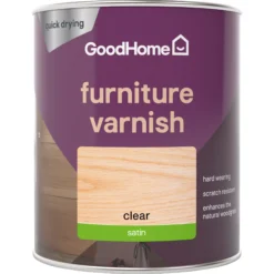 GoodHome Clear Satin Multi-surface Furniture Wood Varnish, 750ml 8 GoodHome Clear Satin Multi-surface Furniture Wood Varnish, 750ml -Rust-Oleum Shop goodhome clear satin multi surface furniture wood varnish 750ml5059340486789 02c