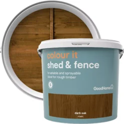 GoodHome Colour It Dark Oak Matt Fence & Shed Stain, 5L -Rust-Oleum Shop goodhome colour it dark oak matt fence shed stain 5l5036581088682 37c