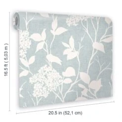 GoodHome Danesfield Blue Leaves Smooth Wallpaper -Rust-Oleum Shop goodhome danesfield blue leaves smooth wallpaper5059340410692 02t