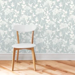 GoodHome Danesfield Blue Leaves Smooth Wallpaper -Rust-Oleum Shop goodhome danesfield blue leaves smooth wallpaper5059340410692 20i