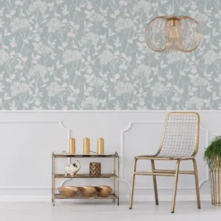 GoodHome Danesfield Blue Leaves Smooth Wallpaper -Rust-Oleum Shop goodhome danesfield blue leaves smooth wallpaper5059340410692 21i