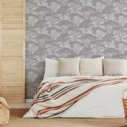 GoodHome Danson Grey Trees Silver Effect Textured Wallpaper -Rust-Oleum Shop goodhome danson grey trees silver effect textured wallpaper5059340410548 21i