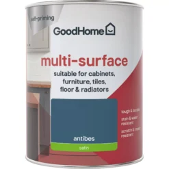 GoodHome Durable Antibes Satin Multi-surface Paint, 750ml -Rust-Oleum Shop goodhome durable antibes satin multi surface paint 750ml3663602585756 02c