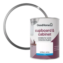 GoodHome Durable North Pole (Brilliant White) Matt Cabinet & Wardrobe Paint, 750ml