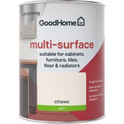GoodHome Durable Ottawa Satin Multi-surface Paint, 750ml -Rust-Oleum Shop goodhome durable ottawa satin multi surface paint 750ml3663602585763 02c