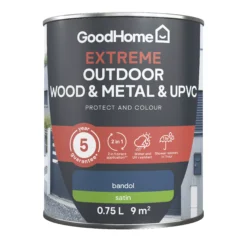 GoodHome Extreme Outdoor Bandol Satinwood Multi-surface Paint, 750ml -Rust-Oleum Shop goodhome extreme outdoor bandol satinwood multi surface paint 750ml5059340297064 02c