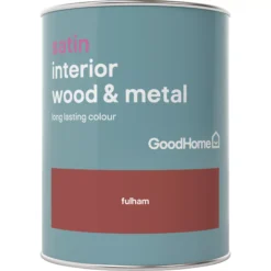 GoodHome Fulham Satin Metal & Wood Paint, 750ml -Rust-Oleum Shop goodhome fulham satin metal wood paint 750ml5036581059590 02c BQ