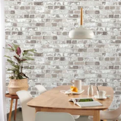 GoodHome Givry Beige Brick Stone Effect Textured Wallpaper -Rust-Oleum Shop goodhome givry beige brick stone effect textured wallpaper3663602559627 02i bq