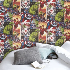 GoodHome Heimia Multicolour Avengers Smooth Wallpaper -Rust-Oleum Shop goodhome heimia multicolour avengers smooth wallpaper5011583357868 30i