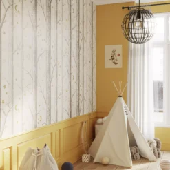 GoodHome Iolite Cream Trees Metallic Effect Smooth Wallpaper -Rust-Oleum Shop goodhome iolite cream trees metallic effect smooth wallpaper5059340409436 02i