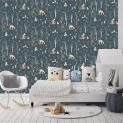 GoodHome Iris Grey Forest Animals Textured Wallpaper -Rust-Oleum Shop goodhome iris grey forest animals textured wallpaper5059340409443 01i