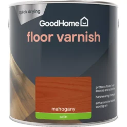 GoodHome Mahogany Satin Floor Wood Varnish, 2.5L -Rust-Oleum Shop goodhome mahogany satin floor wood varnish 2 5l5059340487007 02c