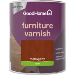 GoodHome Mahogany Satin Multi-surface Furniture Wood Varnish, 750ml -Rust-Oleum Shop goodhome mahogany satin multi surface furniture wood varnish 750ml5059340486833 02c