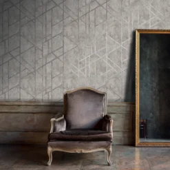 GoodHome Mirgan Light Grey Geometric Pearl Effect Textured Wallpaper -Rust-Oleum Shop goodhome mirgan light grey geometric pearl effect textured wallpaper5059340409719 01i